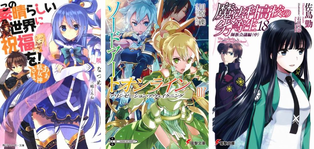 KonoSuba - Sword Art Online - Mahouka Koukou no Rettousei KonoSuba Sword Art Online Mahouka